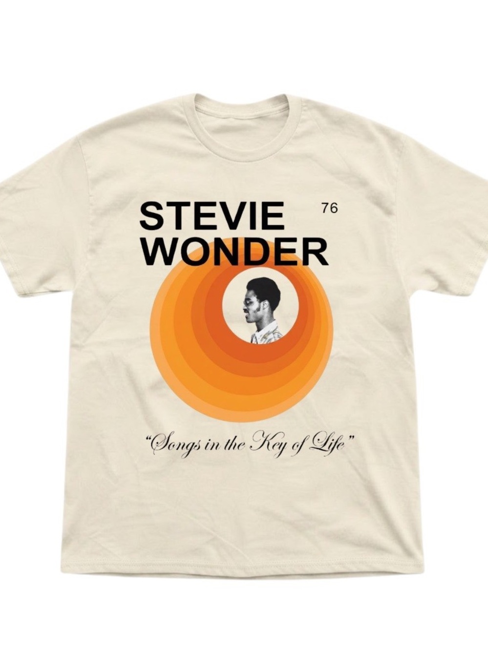 Stevie Wonder 'Songs in the Key of Life' 76 Graphic Cream Gildan T-Shirt